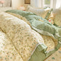 Decobites Floral Ruffles Bedding Set with Duvet Cover, Sheets, and Pillowcases