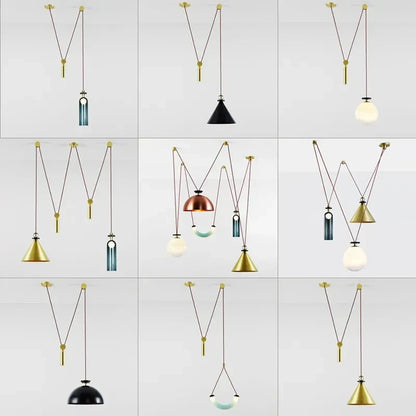 DecorBites™ Glass Chandelier: Nordic Minimalist Adjustable LED Decorative Suspension Lamps