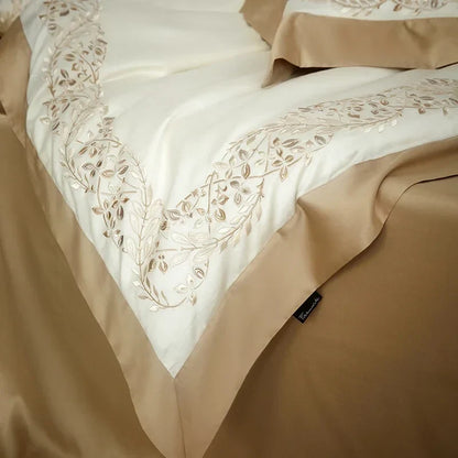 Juego de Ropa de Cama de Algodón Egipcio Decorbites™: Sábanas de Tamaño King/Queen, Manta, Cubierta, Funda de Almohada - Color Sólido