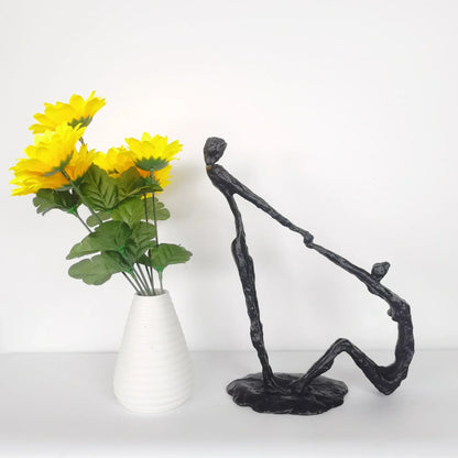 DecorBites™ Hand in Hand Dance Sculpture - Metal Abstract Figurine for Room Decoration