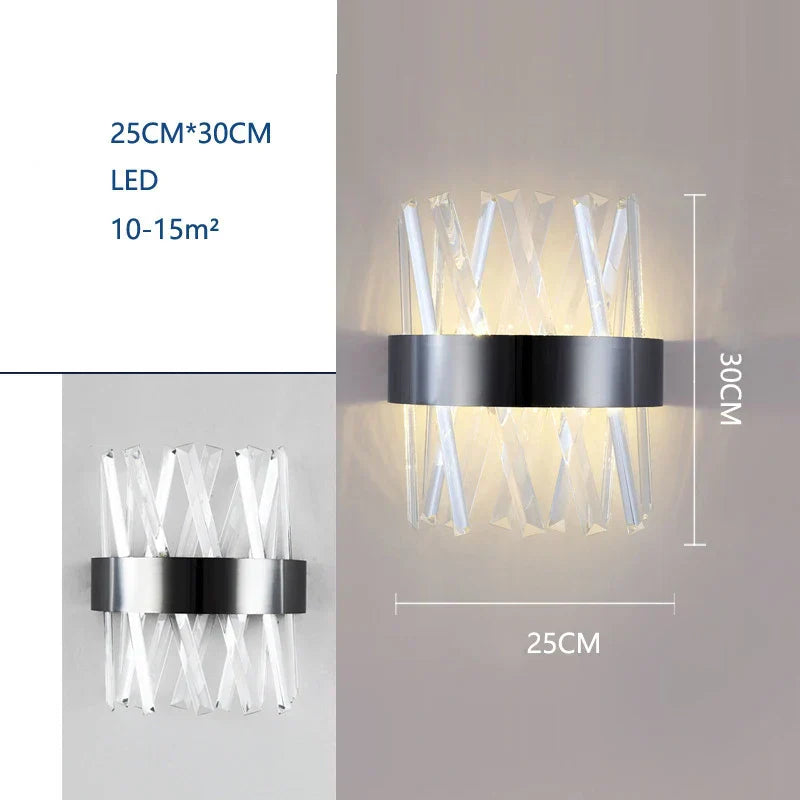 DecorBites™ Crystal Wall Lamp: Modern Light Luxury for Living Room, Bedroom, and Corridor