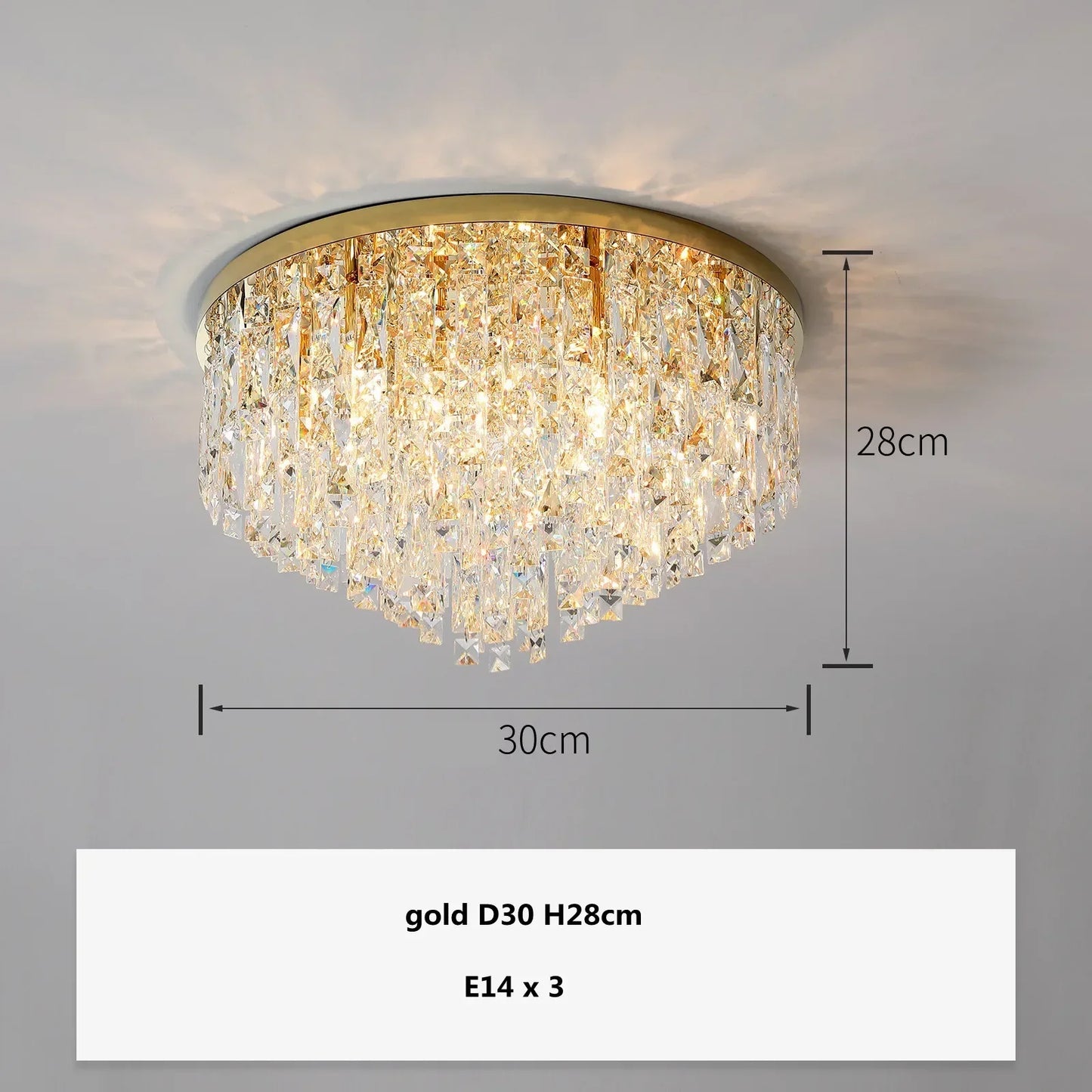 DecorBites™ Crystal Steel LED Ceiling Chandelier, Modern Art Deco Lighting Fixture
