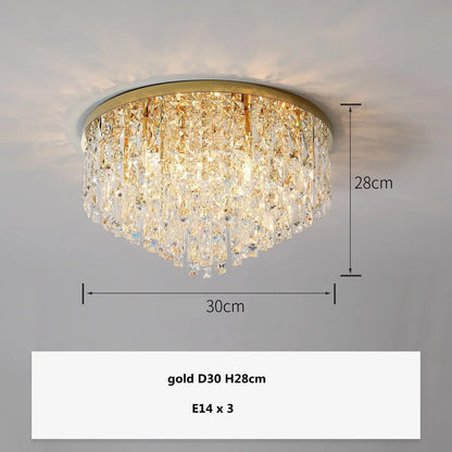 DecorBites™ Crystal Steel LED Ceiling Chandelier, Modern Art Deco Lighting Fixture