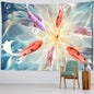 Decobites Ink Lotus Koi Tapestry: Boho Aesthetic Psychedelic Room Art Hippie Decor