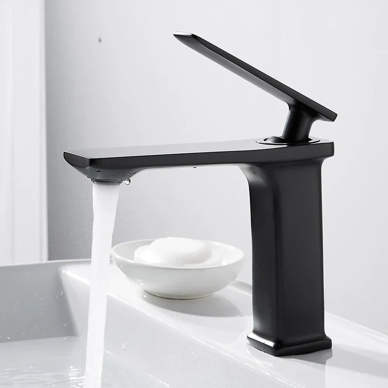 DecorBites™ Brass Basin Faucet: Single Handle Mixer Taps, Deck Mounted Bathroom Sink Faucets