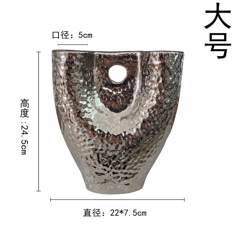 DecorBites™ Gold Vase with Hollow Branches - Ceramic Home Decor Accessory