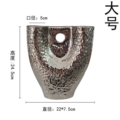 DecorBites™ Gold Vase with Hollow Branches - Ceramic Home Decor Accessory