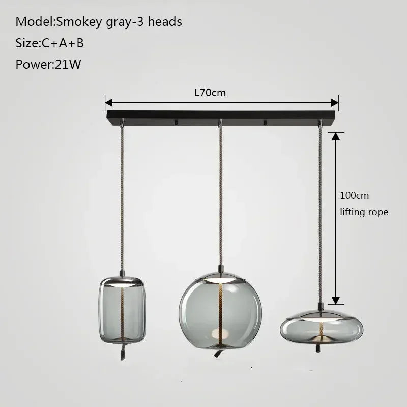 DecorBites™ Glass Chandelier Knot Pendant Lamp for Bedroom Kitchen Dining Room