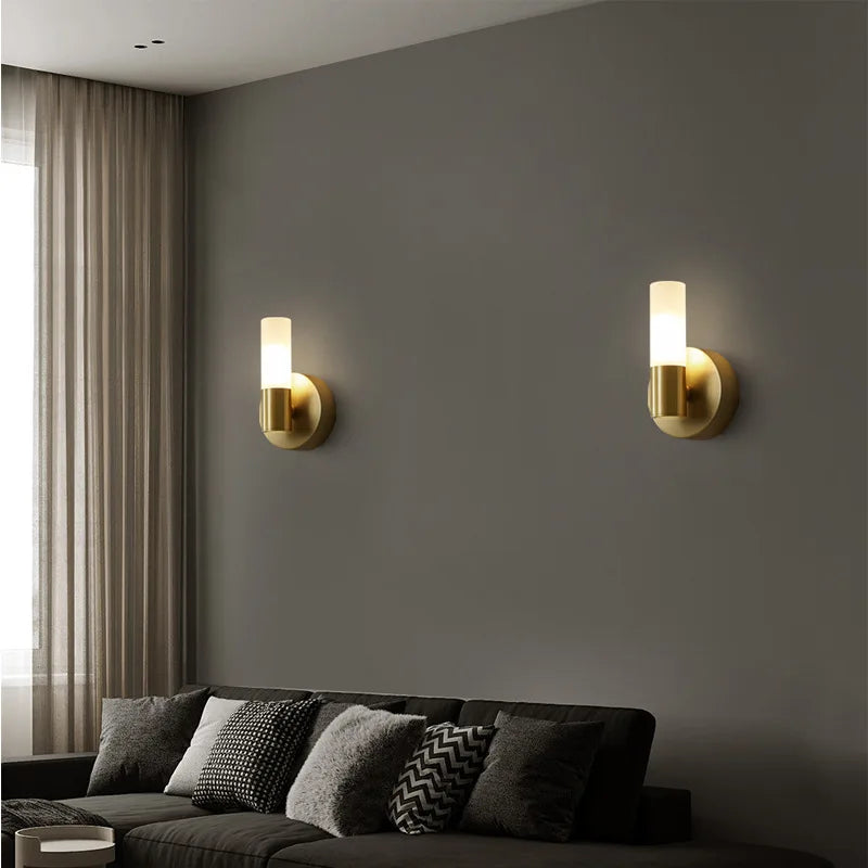 DecorBites™ Gold Brass Acrylic Wall Lamp with G9 Bulb for Bathroom and Bedroom Lighting