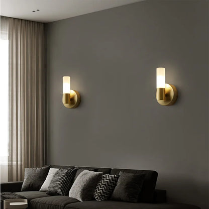 DecorBites™ Gold Brass Acrylic Wall Lamp with G9 Bulb for Bathroom and Bedroom Lighting