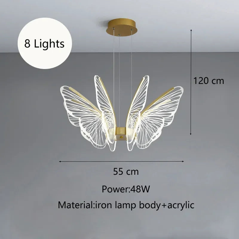 DecorBites™ Butterfly LED Chandelier for Bedroom and Dining Room Lighting