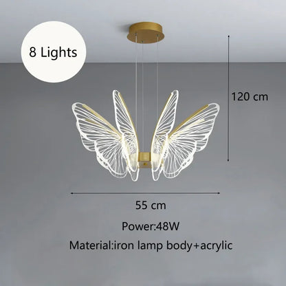 DecorBites™ Butterfly LED Chandelier for Bedroom and Dining Room Lighting