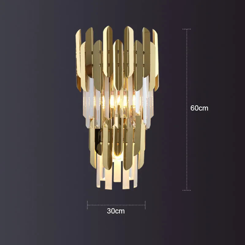 Lámpara de pared LED de cristal dorado Decorbites™ para iluminación elegante del hogar