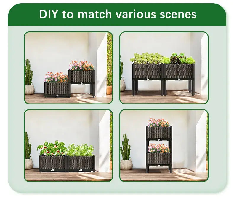 DecorBites™ Large Plastic Flower Pot for Indoor & Outdoor Gardening