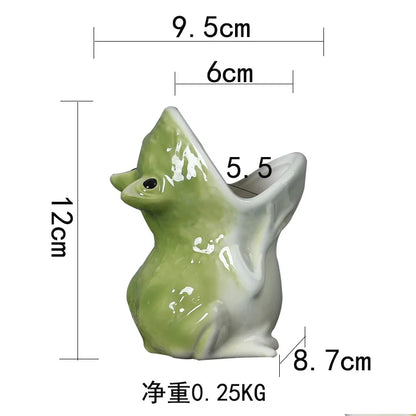 DecorBites™ Cute Frog Succulent Flower Pot Ceramic Garden Plant Pot Frog Shape Pot
