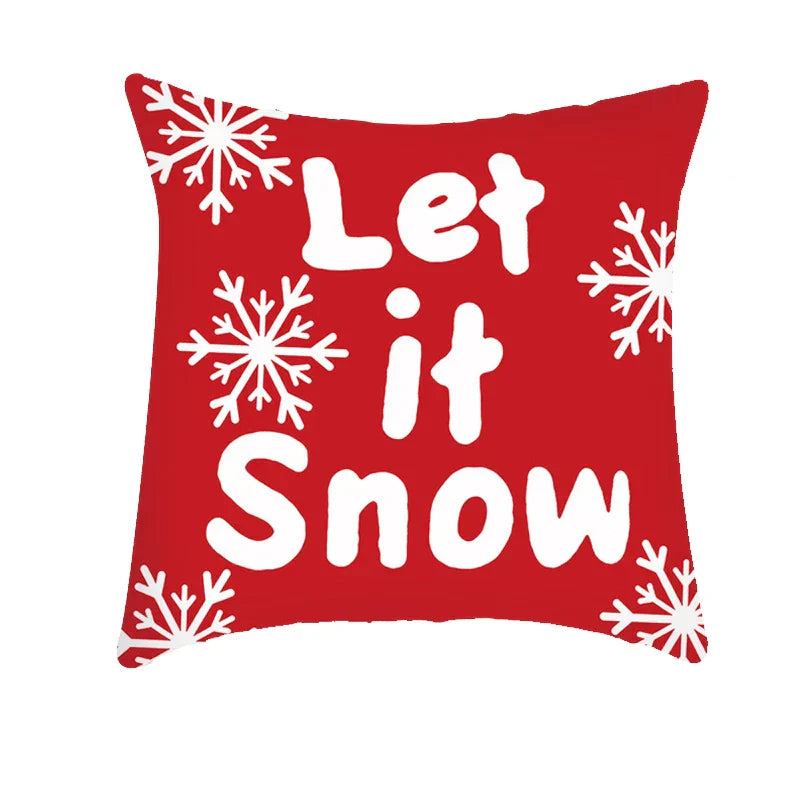 DecorBites™ Christmas Cushion Cover 45x45cm Xmas Pillowcase for Sofa - Happy New Year 2023