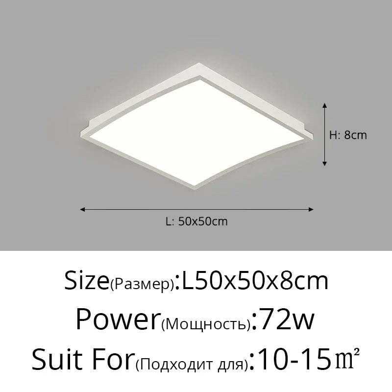 DecorBites™ LED Ceiling Lights: Minimalist Square Design for Bedroom, Living Room, Dining Room Lighting
