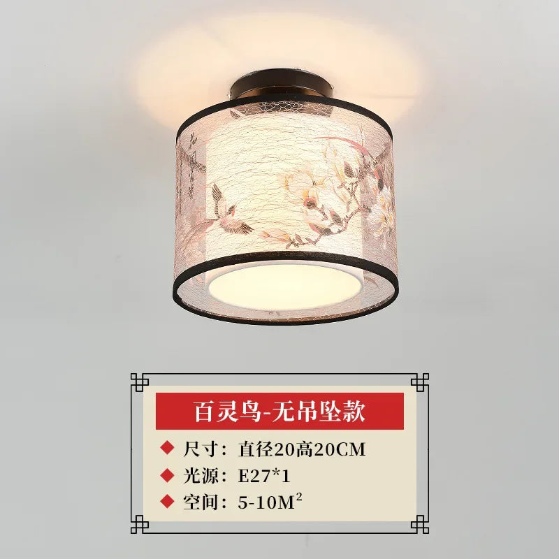 Lámpara de techo tipo araña china DecorBites™ Lotus, sencilla, para pasillo, con iluminación LED.