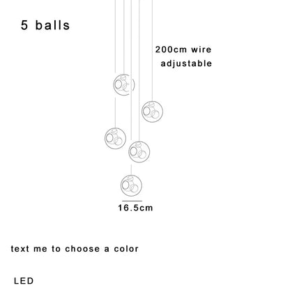 DecorBites™ Glass Ball Pendant Light: Modern Handmade Boho Sputnik Fixture for Living Room & Dining Room