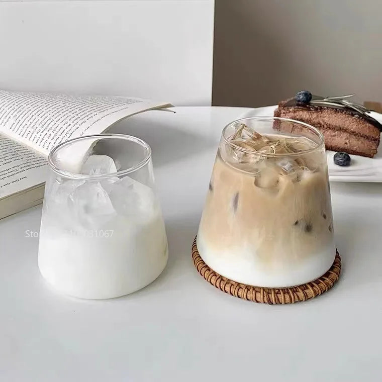 DecorBites™ Clear Glass Water Cup Coffee Mug Juice Drink Bottle Kitchen Tableware