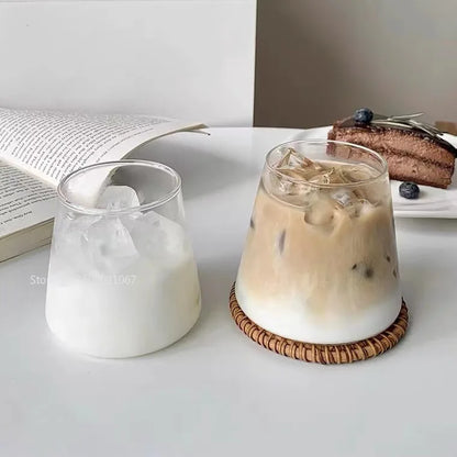 DecorBites™ Clear Glass Water Cup Coffee Mug Juice Drink Bottle Kitchen Tableware