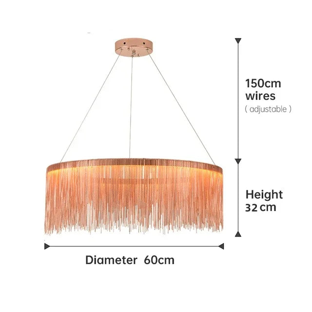 Lámpara de Araña de Cadena de Oro Decorbites™ con Control Remoto - Luz Colgante LED Moderna para Decoración del Hogar