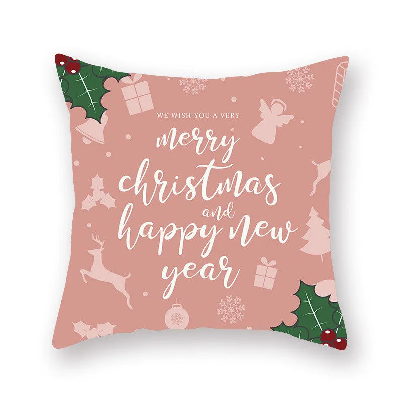 DecorBites™ Christmas Santa Elk Pillowcase 45x45cm for Sofa Chair Decor