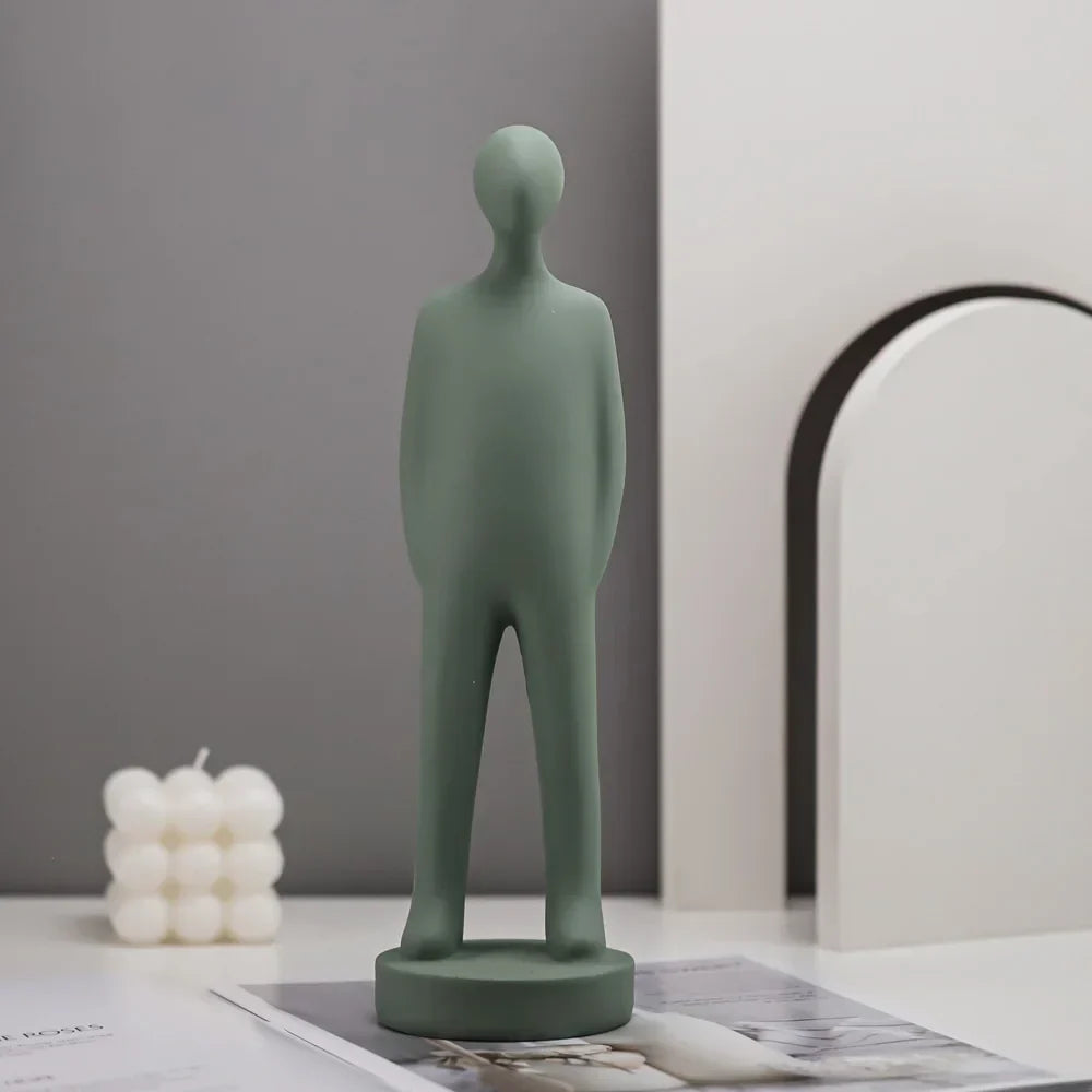 مجموعة تماثيل راتنجية لأشخاص تجريديين من DecorBites™ لديكور المنزل الحديث