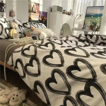 DecorBites™ Checkerboard Pattern Duvet Cover Set - Stylish and Cozy Bedding Kit for Bedroom