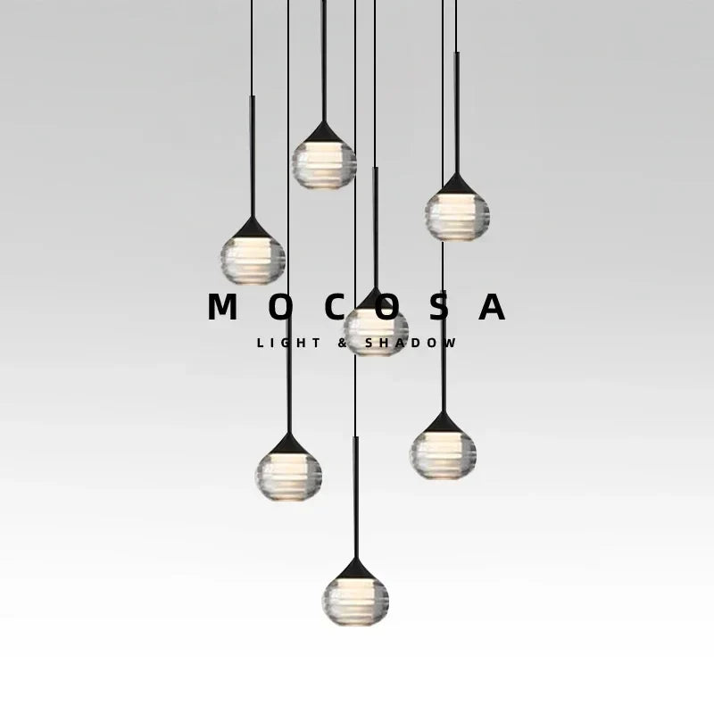 Black Water Drop Acrylic LED Pendant Light
