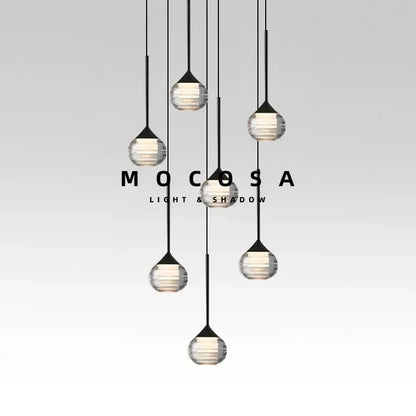Black Water Drop Acrylic LED Pendant Light