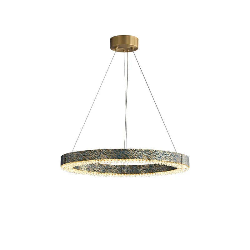 ثريا السقف LED الكريستالية النحاسية الزرقاء من DecorBites™ لغرفة الطعام