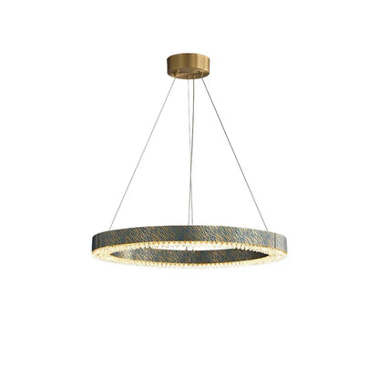 ثريا السقف LED الكريستالية النحاسية الزرقاء من DecorBites™ لغرفة الطعام