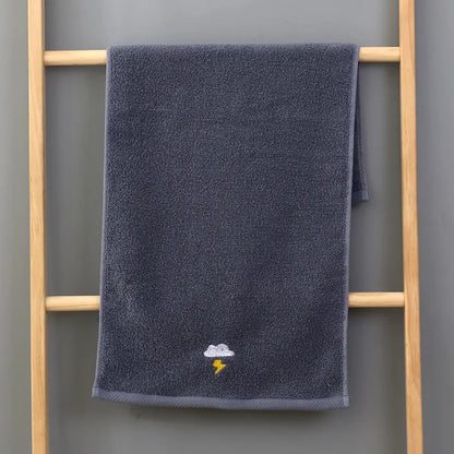 DecorBites™ Kids Weather Embroidery Cotton Terry Towel - High Quality Turban for Face and Hair