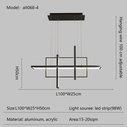 DecorBites™ LED Rectangle Pendant Lights for Dining Room and Kitchen