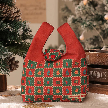 DecorBites™ Christmas Apple Handheld Sail Bag Short Plush Gift Bag for Friends and Colleagues