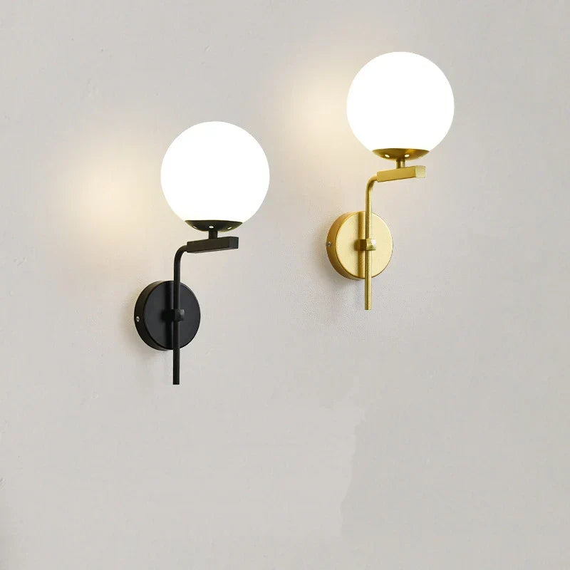 Decorbites™ Glas-Kugel-LED-Wandleuchte Moderne Wandlampe Nachttischleuchte Vintage-Loft Gold Schwarz