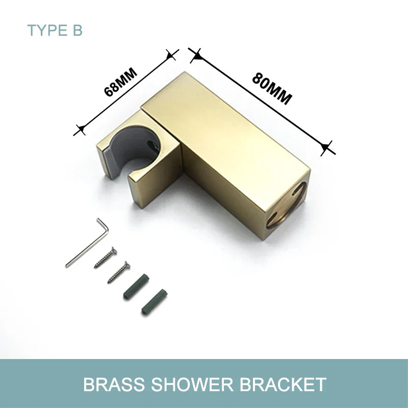 DecorBites™ Brushed Gold Brass Hand Shower with Stainless Steel Hose - Wall Mount