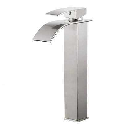 DecorBites™ Brass Waterfall Basin Faucet Single Lever Deck Mount Mixer Taps