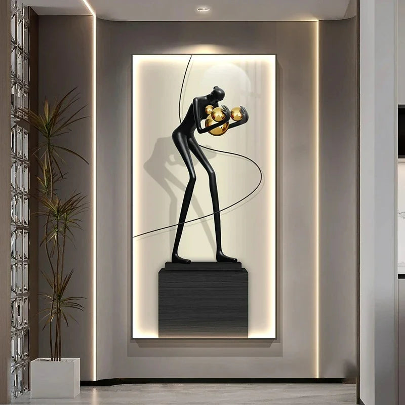 Lámparas de pared con lienzo luminoso de figura abstracta de DecorBites™