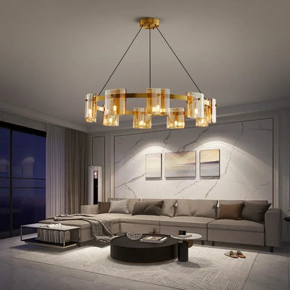 DecorBites™ Elegant Smoky Glass Chandelier Ceiling Lighting for Dining Living Bedroom