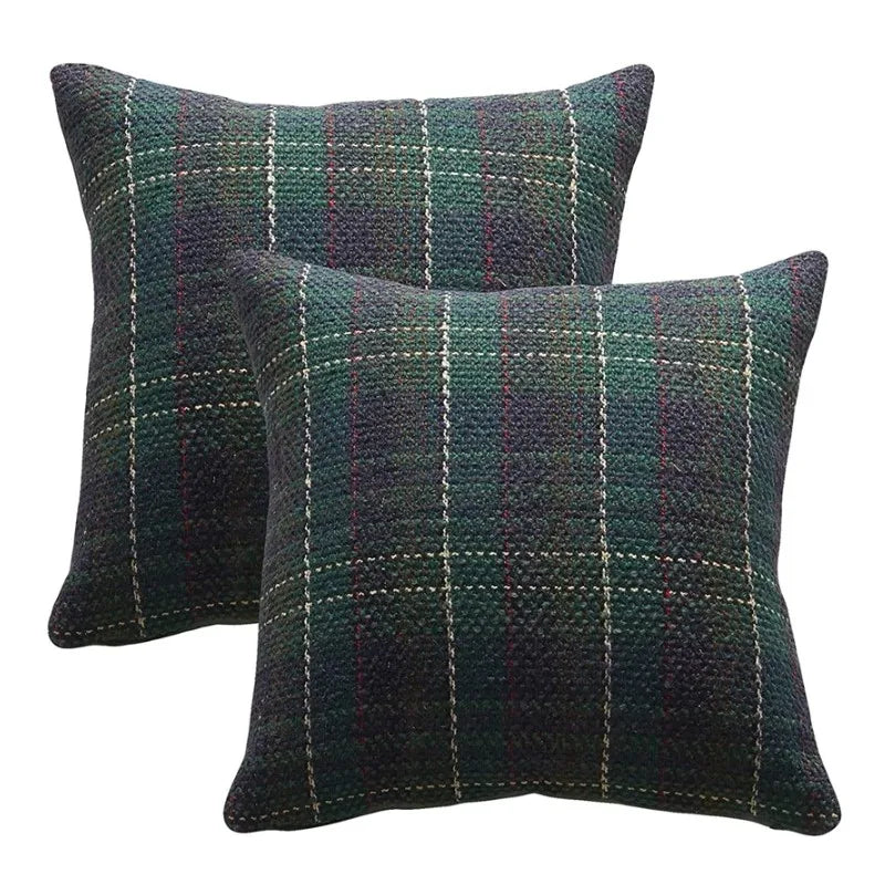 DecorBites™ Buffalo Plaid Cotton Linen Sofa Cushion Cover Pillowcase
