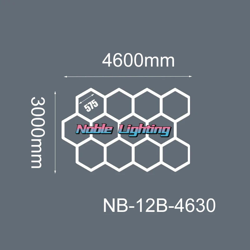 DecorBites™ 6500K LED Hexagrid System for Workshop, Gym, Studio - 2 Year Warranty