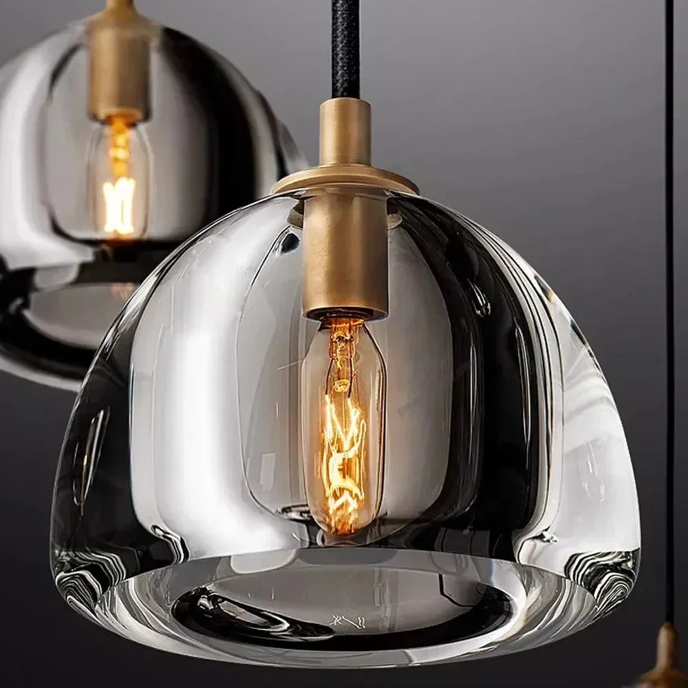DecorBites™ Black Brass Retro Crystal Copper LED Ceiling Pendant for Home Lighting