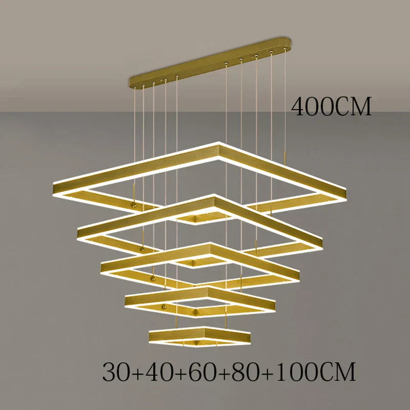 Chrome LED Pendant Light 6-Head Coffee Finish