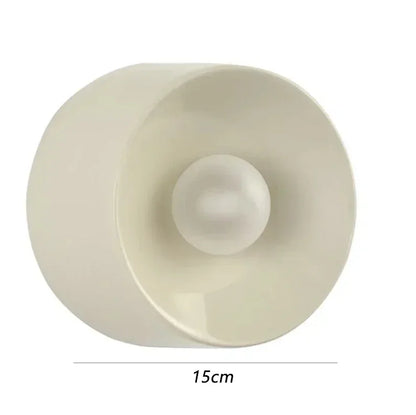 DecorBites™ مصباح حائط معدني من طراز Bauhaus باللونين الأسود والأبيض، مقاس 15 سم/18 سم، مناسب لغرفة المعيشة المنزلية وإضاءة LED