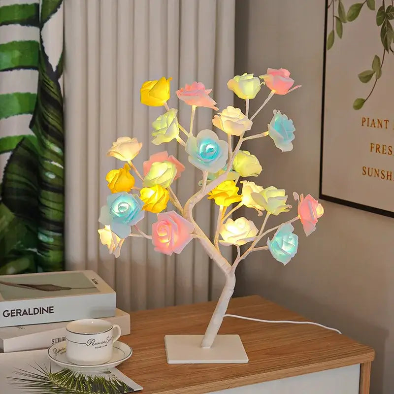 DecorBites™ LED Rose Tree Lamp USB Powered Flower Night Light Atmosphere Lighting for Holiday Parties Weddings Gift
