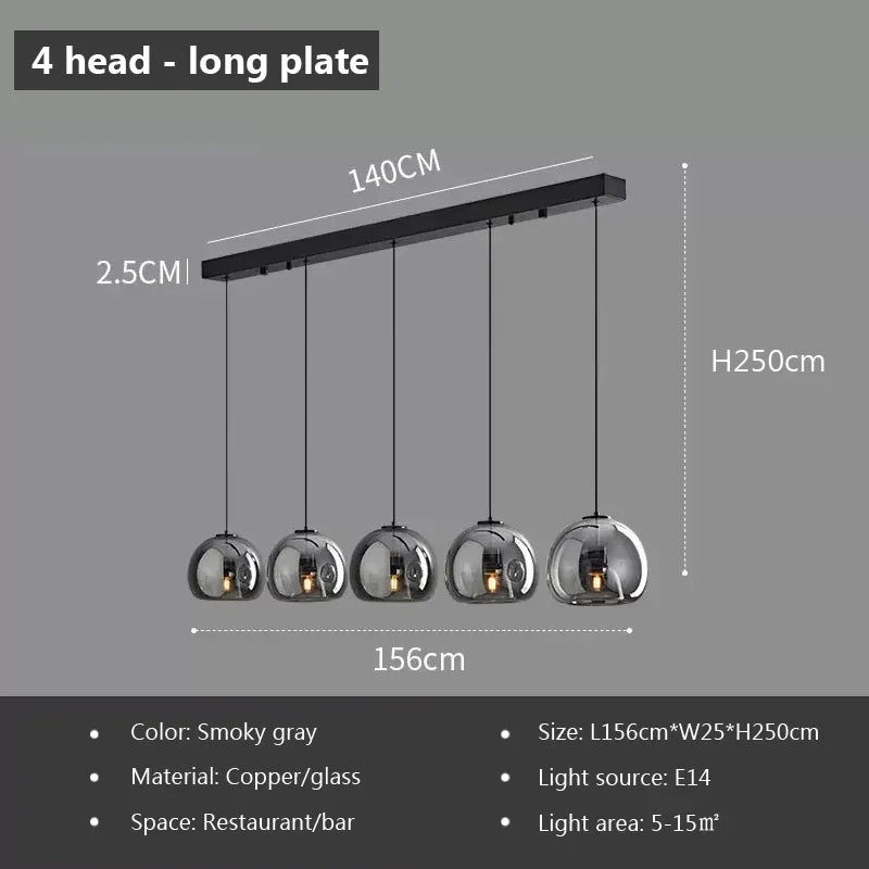 DecorBites™ LED Glass Pendant Light: Modern Nordic Luxury Hanging Lamp Fixture