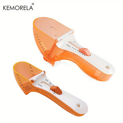 Juego de 2 tazas y cucharas medidoras ajustables DecorBites™ | Cucharas de cocina versátiles