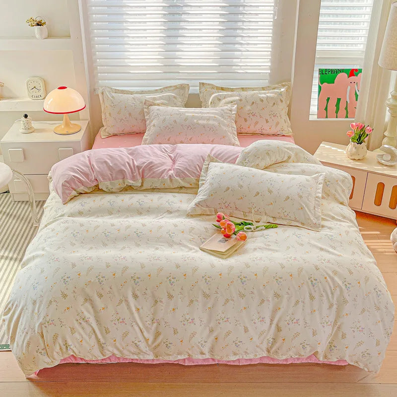 Juego de cama DecorBites™ Cozy Cotton para cama doble, kit de funda nórdica para otoño e invierno